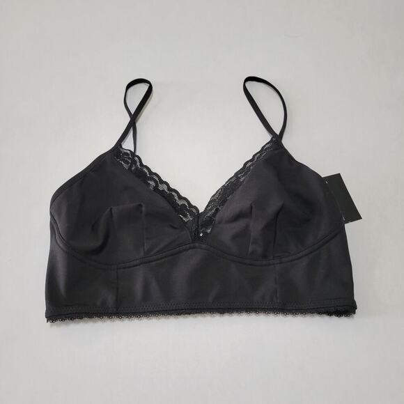 INC Women's Lace-Trim Bralette Black Lounge PJ NWT Size Small - Picture 2 of 8